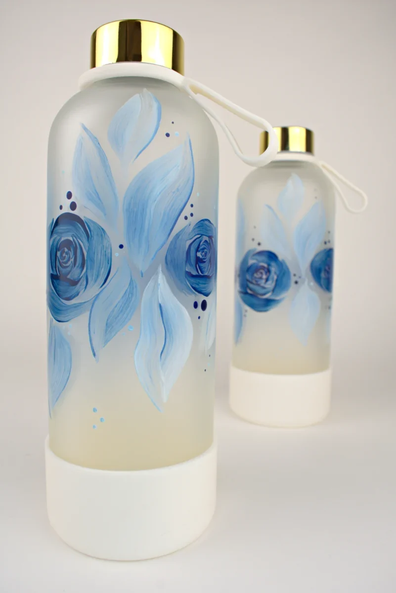 Steklenica Za Vodo, Aqua Bestie, Ročno Poslikava, Unikatno, Steklenica, Flaška Za Vodo, Flaška (91)